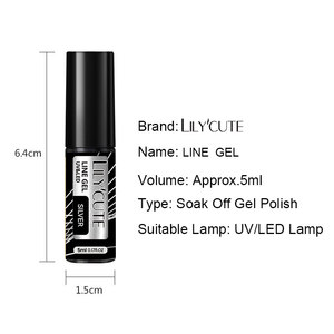 LILYCUTE Populaire Peinture Métallique Gel Résine Nail Art Miroir Chrome Gel Peinture <span class=keywords><strong>Semi</strong></span> <span class=keywords><strong>Permanent</strong></span> French Liner Nail Arte Gel Polish - Product Image 6