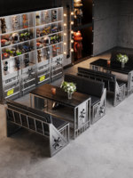 Canapé en fer forgé pour bar, salon de thé, bar lounge, café commercial, restaurant, ensemble de chaises de bureau de style industriel type conteneur