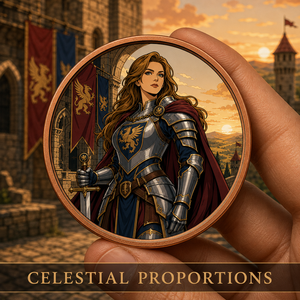 Pièce de collection médiévale en cuivre fin .999 de 1 oz, représentant une chevalière, portrait de guerrier de château personnalisé, médaille commémorative, vente en gros - Product Image 2