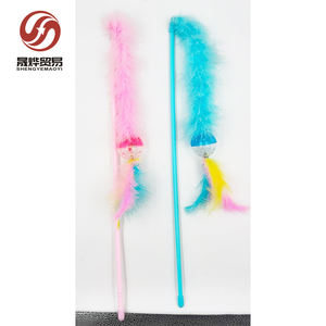 Fabrik Großhandel Katze Interaktives Spielzeug Teaser Stick Katzen spielzeug Feder Katze Teaser Zauberstab Flauschiger Schwanz Kunst pelz für Kätzchen - Product Image 2