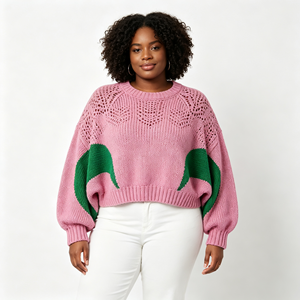 Maglione in Maglia per Donna con Collo Tondo in Misto Viscosa, Quantità Minima Ordinabile, per Autunno e Inverno, Fornitura Diretta Industriale - Product Image 1