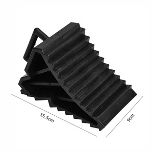 2 pièces cale de roue de remorque de voiture blocs antidérapants triangulaires cales de stationnement <span class=keywords><strong>en</strong></span> caoutchouc haute résistance <span class=keywords><strong>bloc</strong></span> d'alignement de roue de butée de voiture - Product Image 2