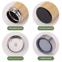 Mug Insulasi Stainless Steel untuk Pekerja Kantoran dengan Gagang Bambu Lurus, Portabel untuk Penggunaan Bisnis dan Rumah, Desain Dapat Disesuaikan