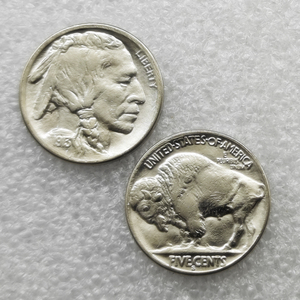 Pièces de monnaie commémoratives en nickel Buffalo de 5 cents des États-Unis, 1913-S,D, cadeaux, décoration de la maison - Product Image 1