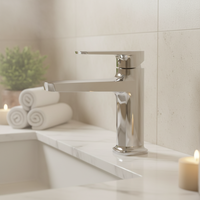 Robinet d'eau chromé de haute qualité en laiton robinet de lavabo monotrou mitigeur robinet de lavabo de salle de bain