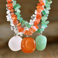 Nouveau Collier Pendentif Bohème d'Été en Améthyste, Pierre Naturelle en Gravier Irrégulier, Perles de Pierres Précieuses, Chaîne Énergétique Yoga