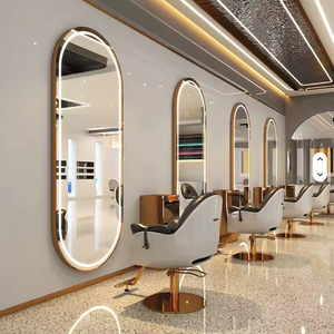 Miroir de salon de coiffure à LED, grand miroir mural de style barbier, pour le maquillage et la beauté, vente chaude - Product Image 4
