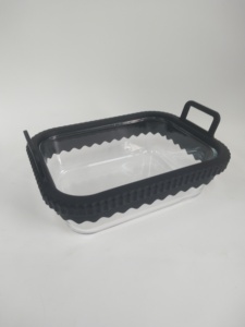 Revêtement en verre réutilisable pour friteuse à air avec anneau en silicone amovible, feuilles pour friteuse à air <span class=keywords><strong>Ninja</strong></span> Foodi DZ201/DZ401/DZ550, sans BPA - Product Image 1