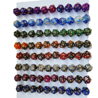 Ensemble de dés polyédriques en plastique acrylique bicolore ciel étoilé Wind Sparrow pour jeux de rôle DND - 7 pièces gravées, durables et écologiques