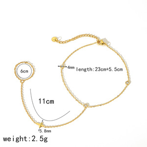 European Style Stainless Steel Star <b>Anklet</b> 18K <b>Gold</b> Plated Zircon Chain Foot Ornament For Women Fashion Jewelry - Product Image 4