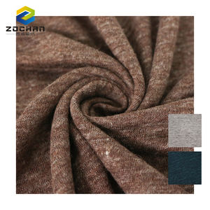 Vente chaude 170gsm 100% <span class=keywords><strong>Jersey</strong></span> mélangé <span class=keywords><strong>de</strong></span> <span class=keywords><strong>lin</strong></span> tricoté brownness Tissu transparent durable pour sweat-shirt - Product Image 1