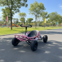 Go Kart de Gasolina de 90cc y 2 Tiempos, Mini Buggy Todoterreno para Niños con Manillar, Llantas de 4 y 6 Pulgadas, Asiento Individual, Arranque Manual y Frenos de Disco