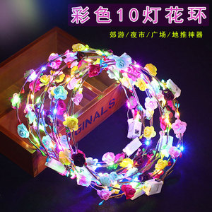 Corona de Flores Iluminada con 10 Luces y 10 Flores, Corona de Ratán, Tocado para Fiesta, Estilo Coreano, Accesorio para el Cabello de Mujer - Product Image 5