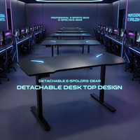 Table de bureau AOR pour l'e-sport avec effets d'éclairage RGB multiples, matériau E0, pour salle d'e-sport, cybercafé, vente en gros d'usine
