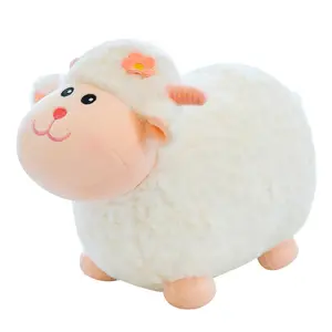 Cute Cartoon Farm Animals Sheep Soft Toy Home Decor Sleeping Doll White Green Pink Plush Sheep Stuffed Animal Toys