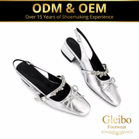 Chaussures décontractées légères pour femmes, à talon haut, avec mini nœud arrière, en microfibre brillante, pour l'été et les invitées de mariage, ODM OEM