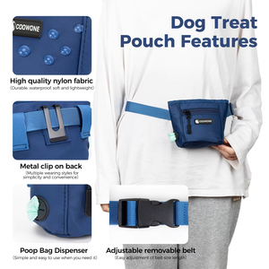 Vente en gros de sac banane d'entraînement personnalisé pour animaux de compagnie sac à bandoulière en nylon imperméable pour chien pochette de friandises avec support pour sac à crottes - Product Image 3