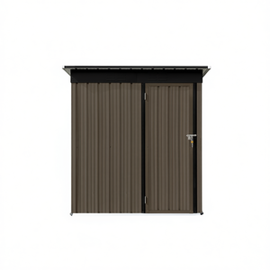 Caseta de Jardín Metálica para Exteriores de 1.5m x 1.2m, Color Marrón/Negro, con Estructura con Recubrimiento en Polvo - Product Image 1
