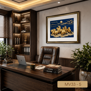 Art mural paysager en feuille d'or fait main, décoration intérieure de luxe pour hôtel et villa, modèle OEM ODM MV33-5 - Product Image 5