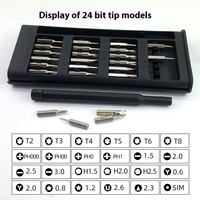 Jeu de tournevis cruciformes en acier de précision 24-en-1 pour bricolage usage industriel Torx pour démonter les téléphones portables tablettes lunettes