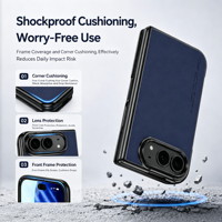 Étui de protection pour iPhone Duo Fold, design élégant et luxueux, protection d'écran intégrée, protection de cadre avant, découpes précises, ajustement fin, étui pour lunettes
