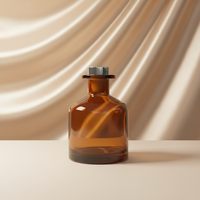 Maßgefertigte Luxus-Duftflasche aus Bernstein-Glas, 150ml 5oz 100ml 150ml 250ml, Leere Reed-Diffuser-Flasche mit Silberstopfen