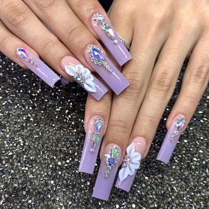 <span class=keywords><strong>Uñas</strong></span> Postizas de Lujo al por Mayor, <span class=keywords><strong>Azul</strong></span> Brillante, 24 Piezas, Diseño Acrílico 3D, Color Puro, <span class=keywords><strong>Uñas</strong></span> Artificiales Personalizadas - Product Image 6