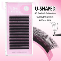 Nouvelles extensions de cils en forme de U YY, plateau noir tissé en trèfle, extensions de cils pré-faites naturelles faciles à greffer, cils personnalisés