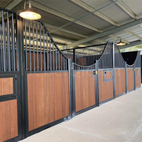 Box de manège intérieur avec porte coulissante, panneau en bambou sur mesure, cadre en acier galvanisé, pour écurie équestre intérieure 2,2 m