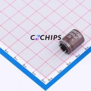 DHG035M687L160S1AA Through-Hole Aluminum Electrolytic <b>Capacitor</b> Through hole,D13xL16mm 680uF 20% 35V 1.9A-100kHz - Product Image 1