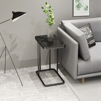 Table d'appoint de style nordique, table d'angle, table basse : table d'appoint moderne minimaliste, compacte, portable, créative en fer forgé