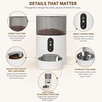 Distributeur automatique intelligent pour chats et petits chiens avec caméra, interaction vocale, contrôle à distance via application, alimentation programmée par portions, double alimentation, utilisation domestique