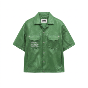 2026 Custom OEM/ODM logo Graphic Printing PU <b>Leather</b> Plus Size <b>Long</b> Sleeve Zipper Closure Waterproof Breathable Running <b>Jacket</b> - Product Image 3