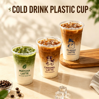 Gobelets en plastique jetables personnalisés transparents en PET, PLA, PP, imprimés sur mesure pour les emballages de bubble tea à emporter pour les salons de thé.