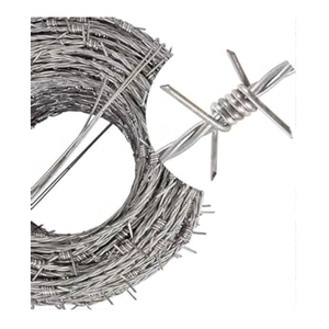 Alambre de púas de acero personalizable de 12.7 kg, galvanizado en caliente y recubierto de PVC, bobina de alambre de púas de 2.5 mm de diámetro, espaciado de púas de 5 pulgadas, doble hebra - Product Image 1