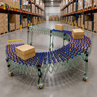 Convoyeur à roues en acier à gravité flexible et extensible Goldtec pour la manutention de cartons en entrepôt et le chargement et le déchargement de camions