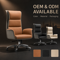 Chaise de bureau exécutive ergonomique en cuir PU bicolore de qualité supérieure, mousse haute densité, base électroplaquée, vente en gros