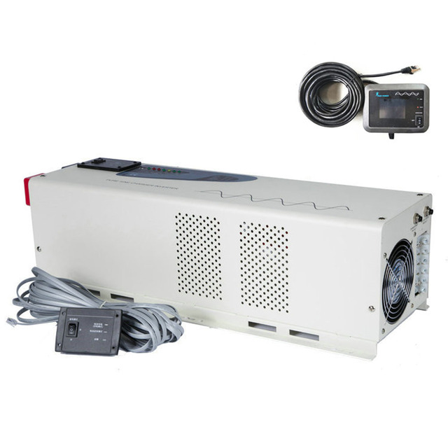 Portable PASS POWER PS-5000W 5KW Pure Sine Wave Single Phase Off-grid DC/AC Power Inverter Charger 24V-110V 15000W Peak Home