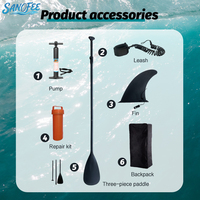 Planche de paddle gonflable tout-terrain ultra-légère ISUP avec tapis antidérapant pour débutants et adultes