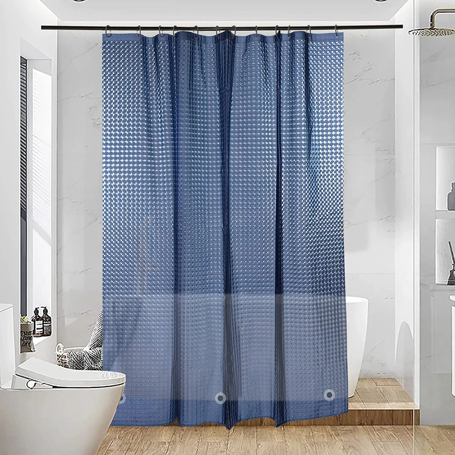 3D Clear Plastic Shower Curtain Liner  Ice Cube Plastic Bathroom Shower Showroom Inner Curtain