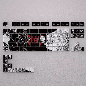 Juego de <span class=keywords><strong>98</strong></span> Teclas <span class=keywords><strong>Berserk</strong></span>, Teclas de Anime, PBT Cherry con Grabado Lateral, Teclas Personalizadas DIY para Teclado Mecánico 60/65/68/75/87 - Product Image 2