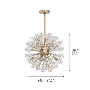 Candelabro de Cristal Diente de León Adecuado para Restaurantes, Salas de Estar y Vestíbulos de Hotel, Esfera de Vidrio Transparente, Candelabro <span class=keywords><strong>Dickinson</strong></span> - Product Image 4