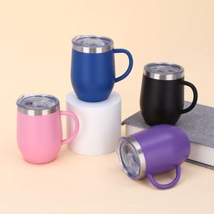 Egg Shaped Wine Tumbler with Handle Double Wall Stainless Steel <b>Insulated</b> Eco-Friendly Coffee Thermal <b>Mug</b> for Welcome Gifts - Product Image 4