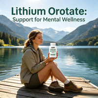 Capsules d'orotate de lithium OEM 10 mg, 240 unités, complément alimentaire végétarien pour la gestion de l'énergie des adultes, prêt pour l'étiquetage privé
