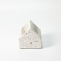 BECORA fabriqué à la main Terrazzo porte-stylo ciment organisateur de bureau porte-stylo en forme de maison et porte-carte de visite accessoire de décoration de bureau