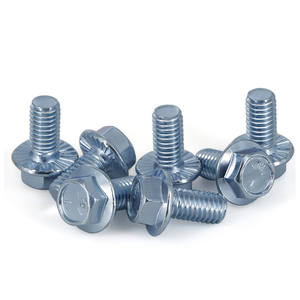 Din6921 classe <span class=keywords><strong>5.8</strong></span> zinco revestimento meia rosca parafuso flange sextavado com serrilhado para motocicleta - Product Image 5