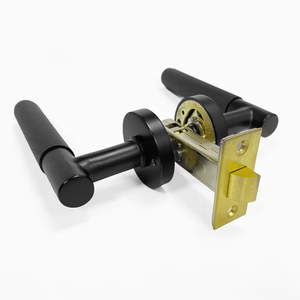 Hot Double Sides Privacy Matt <strong>Black</strong> <strong>Door</strong> <strong>Knob</strong> Solid Brass Passage Wholesale Accessories Lever Modern Security <strong>Door</strong> Locks Handle - Product Image 4