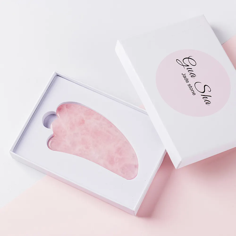 Tuỳ Chỉnh 100% Đá Tự Nhiên Rose Quartz Gua Sha Công Cụ Massage Claw Shape Hồng Pha Lê Gua Sha Cạo