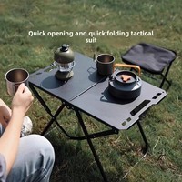 Table pliante tactique IGT d'extérieur, portable, pour camping, pique-nique, barbecue, ouverture rapide, mobilier d'extérieur