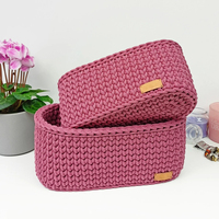 Panier de rangement ovale crochet d'usine OEM Organisateur polyvalent en coton pour salle de bain Cosmétiques Serviettes Couches pour bébé